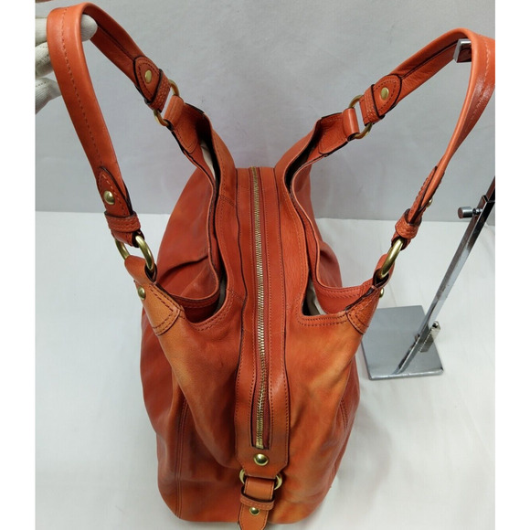 Coach Maggie Orange Leather 3 Compartments Shoulder Bag - Picture 10 of 16